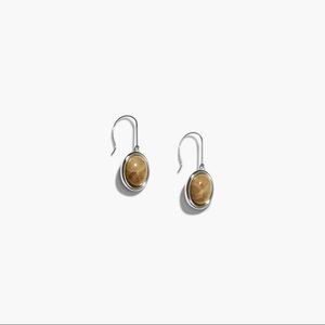 SHINOLA PETOSKEY OVAL DROP EARRINGS SILVER